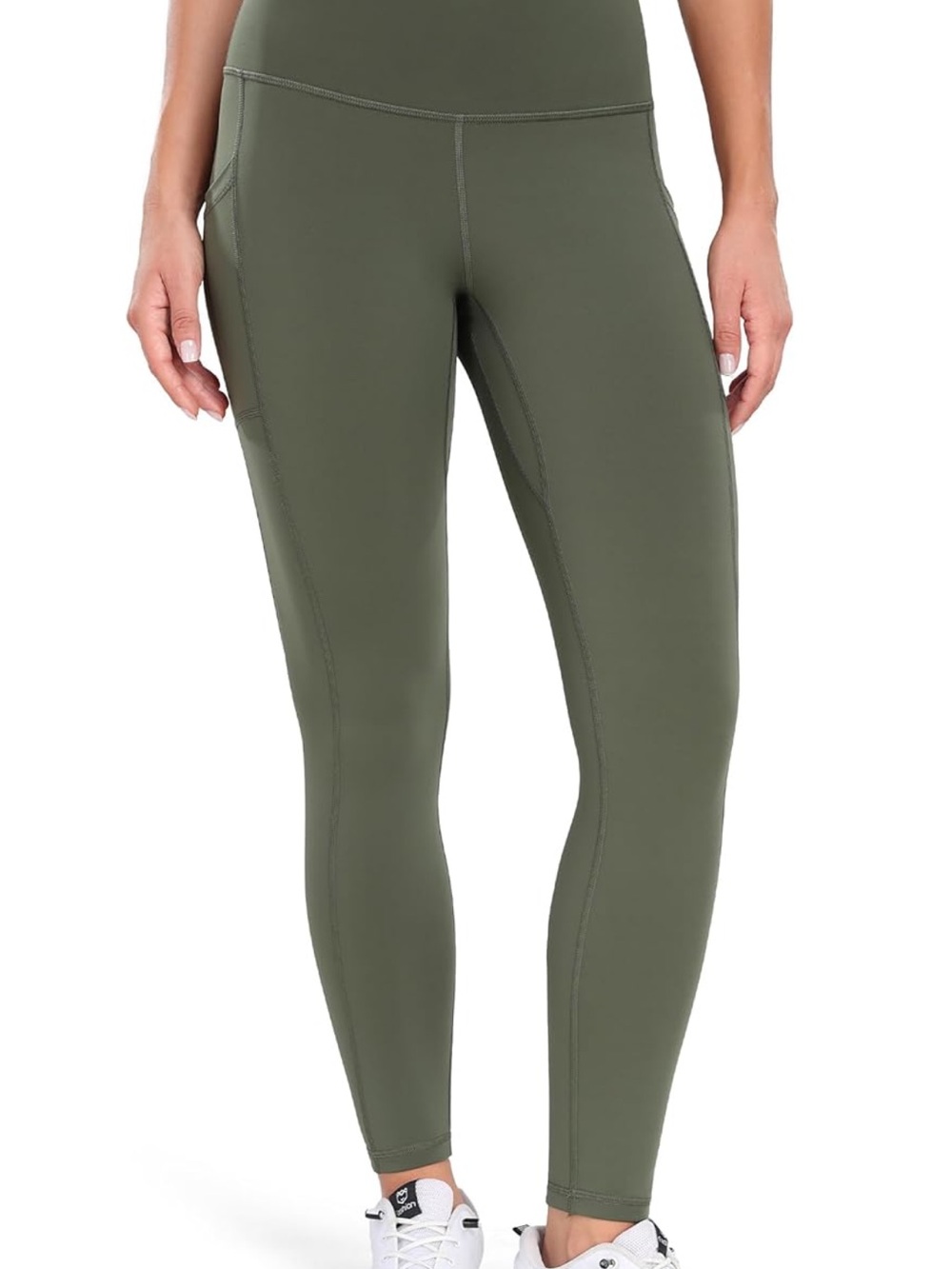 Colorful Koala High-Rise Army Green Leggings with Pockets